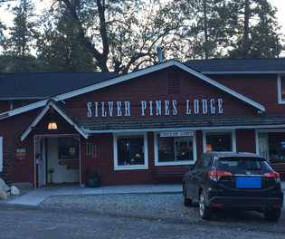 The front of the Silver Pines Lodge